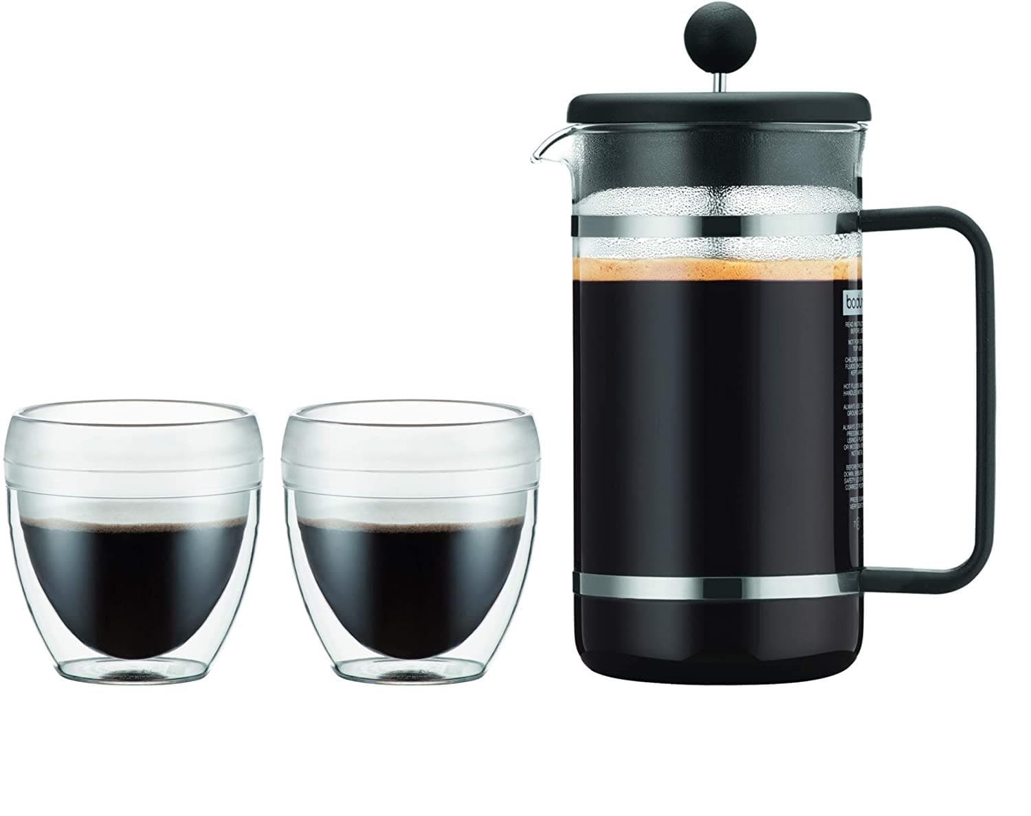 Bodum Bistro Set French Press 34oz & 2 pcs Pavina 8oz