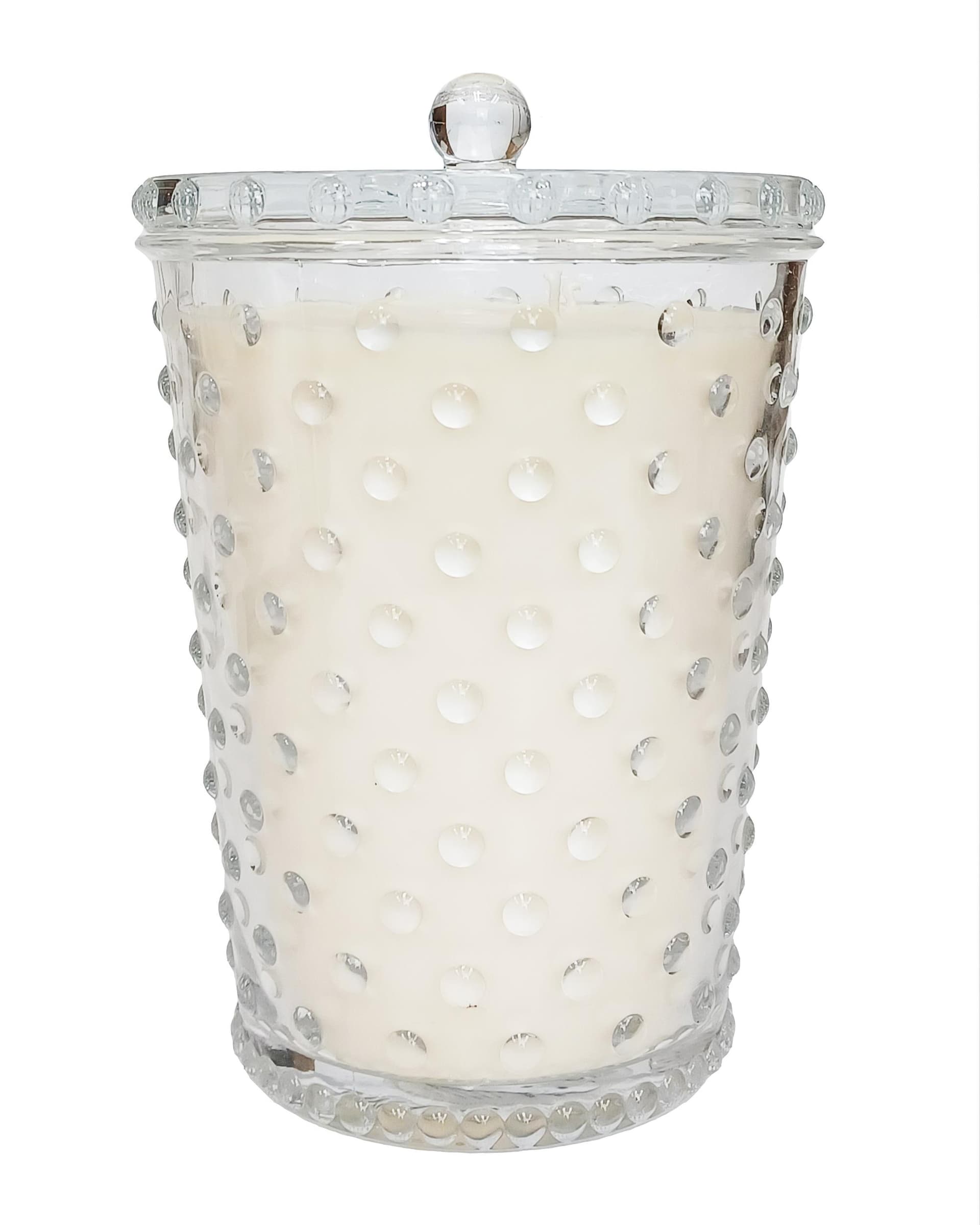 Grande Creme Fresh Hobnail Glass Candle