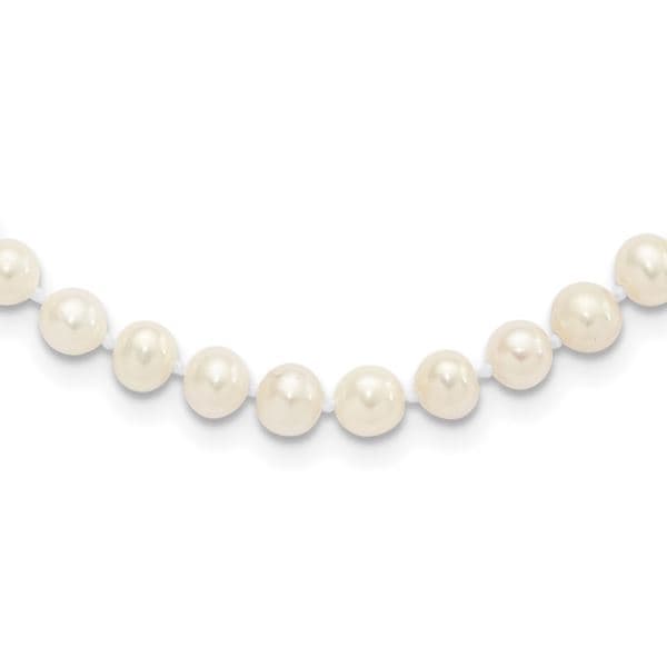 Sterling Silver 5-6mm White Freshwater Cultured Pearl Necklace 16"
