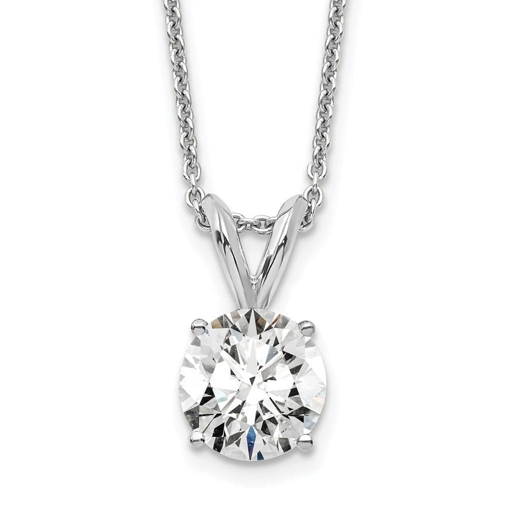 14K White Gold Lab Grown Diamond 3/4ct. Round Solitaire Necklace