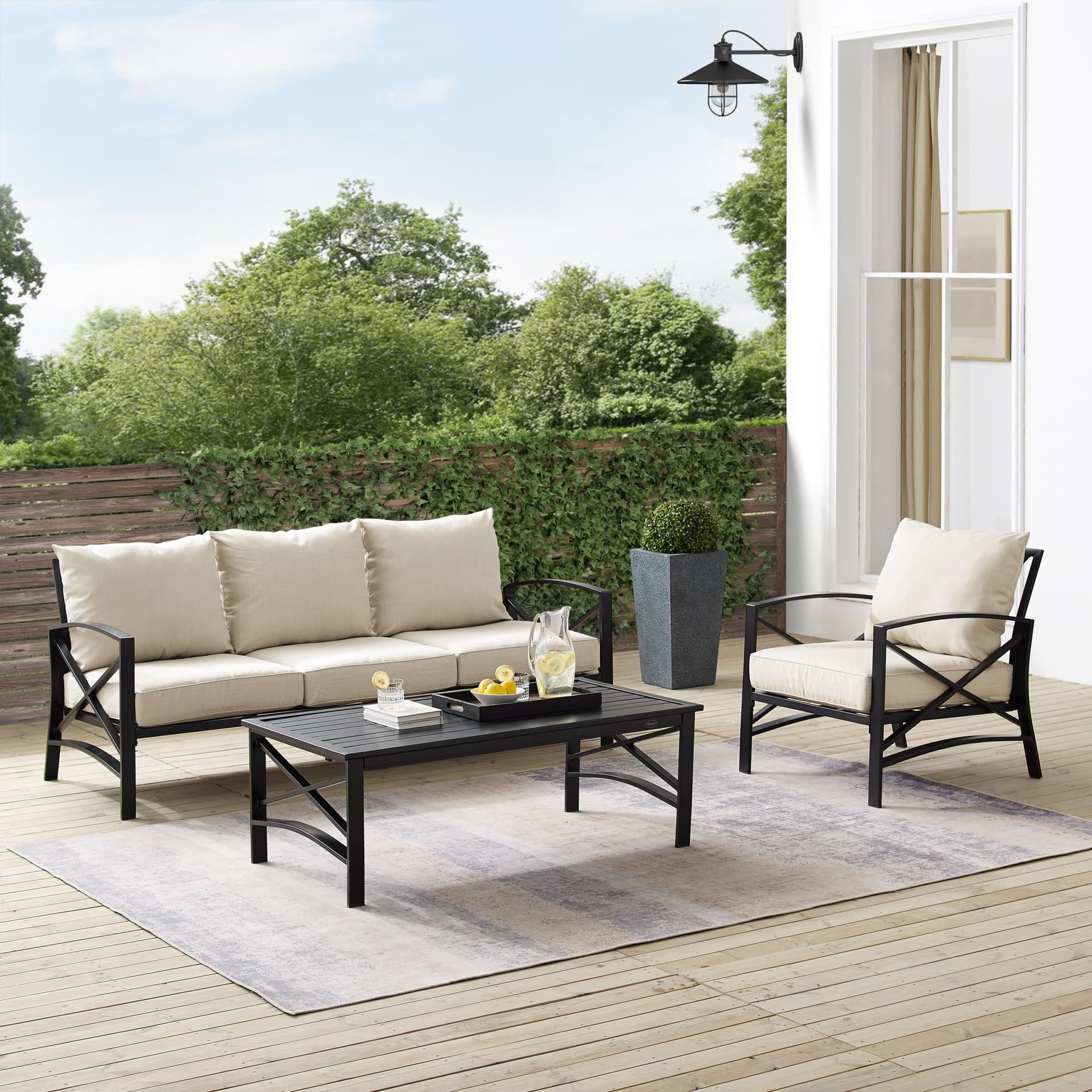 Kaplan 3Pc Outdoor Sofa Patio Furniture Set