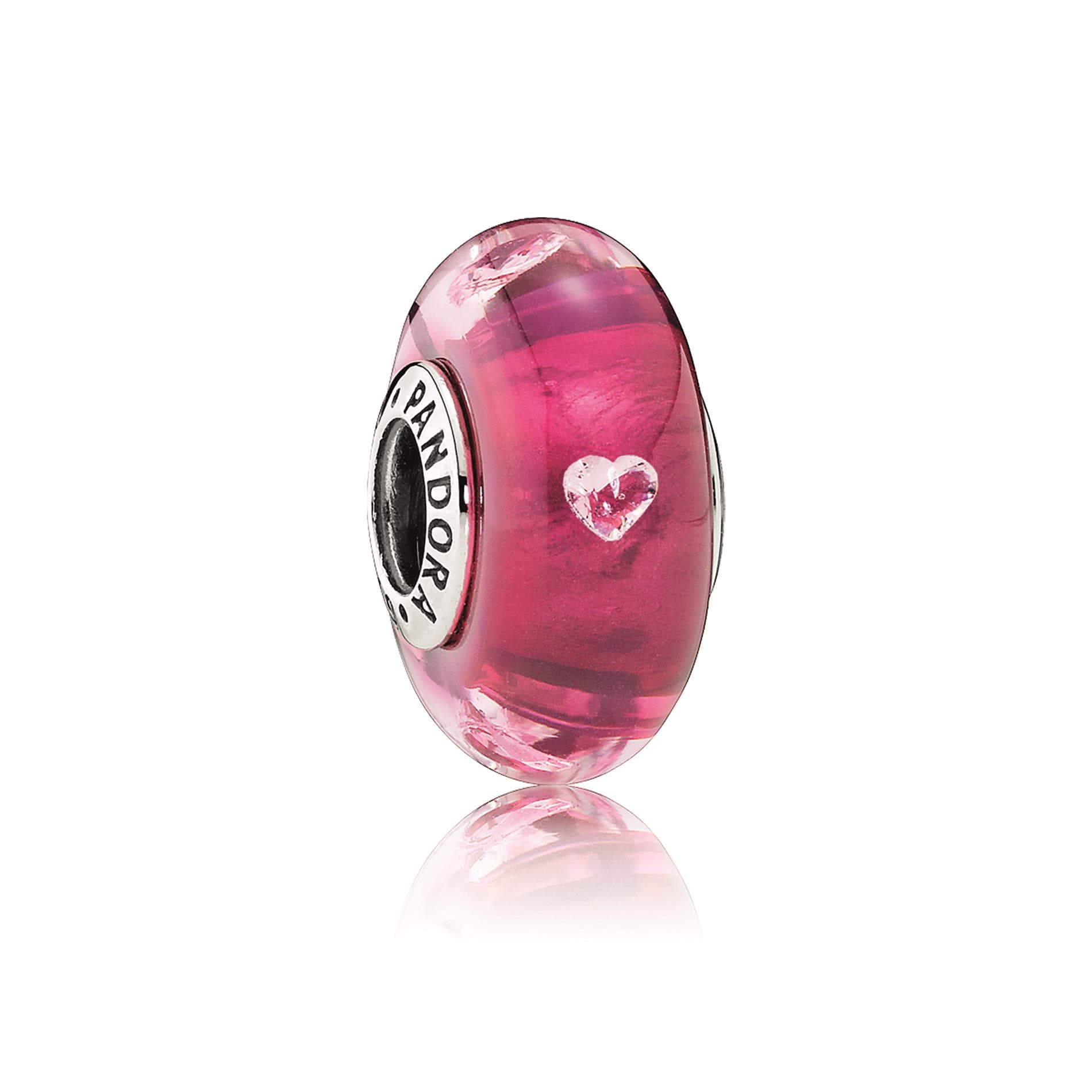 Cerise Heart Glass Charm