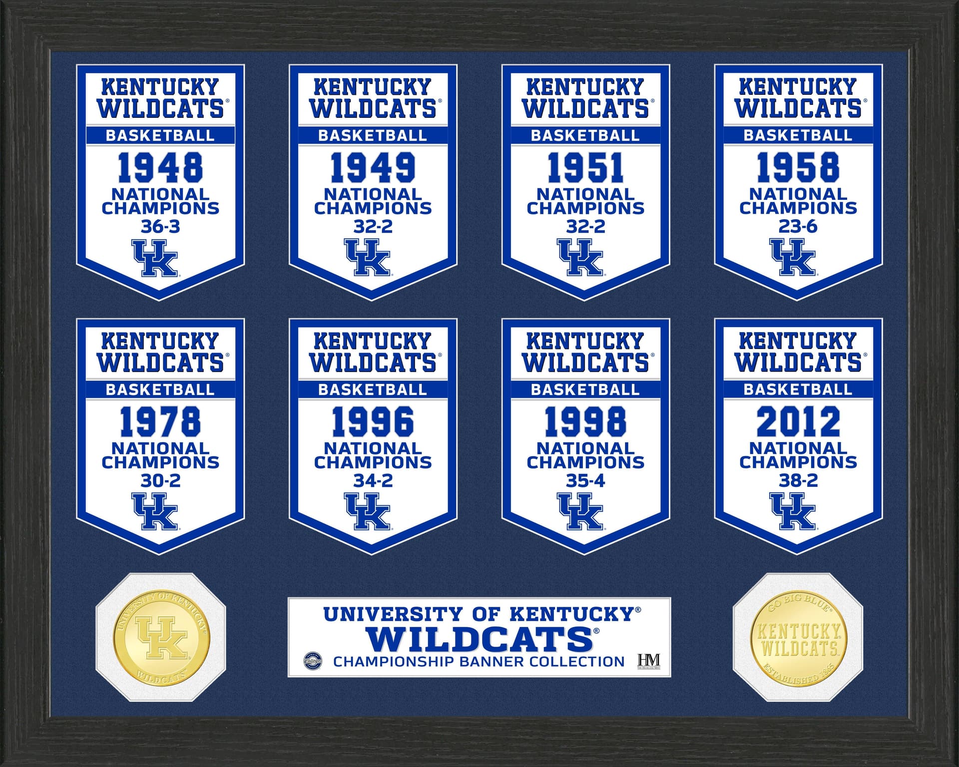 University of Kentucky Basketball National Champions Banner Collection