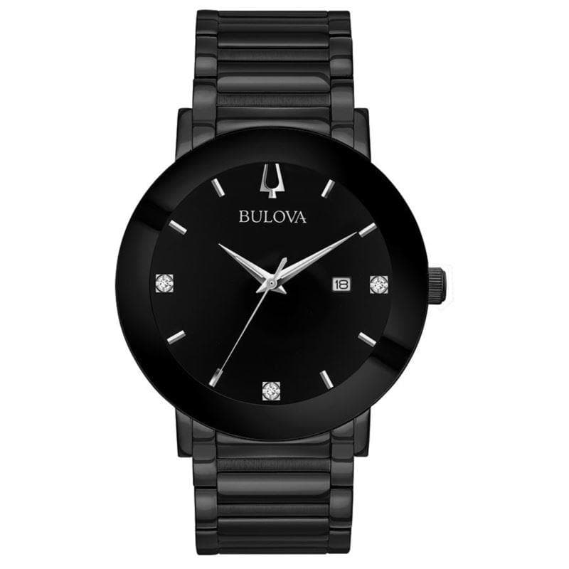 Men's Futuro Diamond Watch Black SS Bracelet
