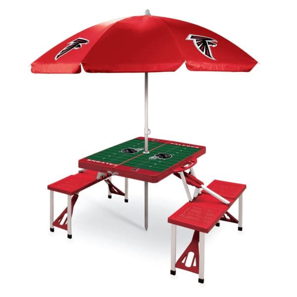 Houston Texans - Picnic Table Portable Folding Table with Seats and Umbrella, (Red)