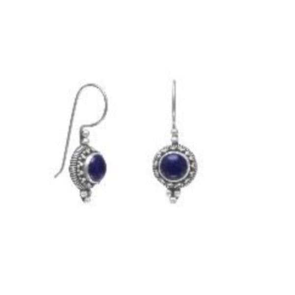Blue Lapis Euro Back Earrings