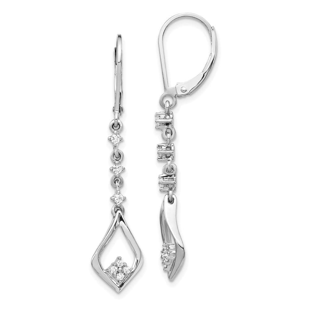 14K White Gold Lab Grown Diamond Leverback Earrings, .20ctw